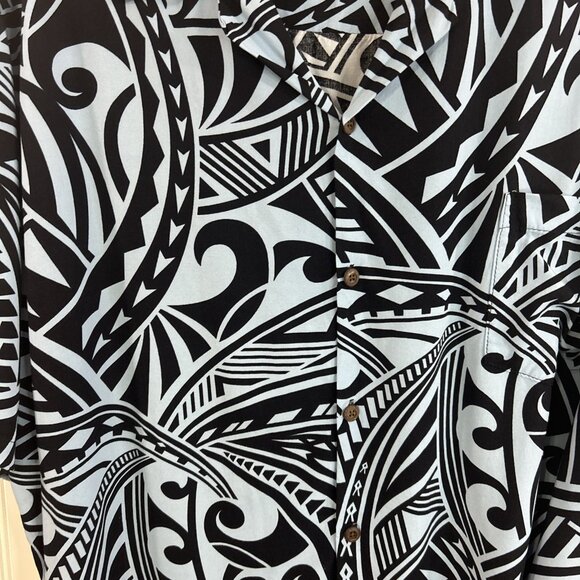 Hawaiian Reserve Collection Men XL Blue Button Up Short Sleeves Shirt - Picture 2 of 8